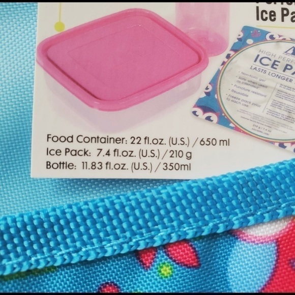 Owls insulated Lunch Bag includes container, ice pack, and bottle - Picture 10 of 10